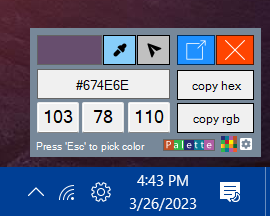 Free Color Picker main interface