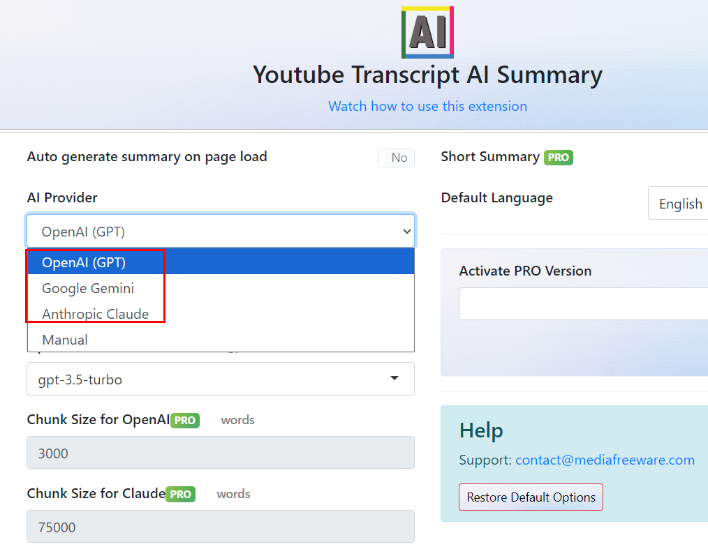 Automatic Youtube Video AI Summary